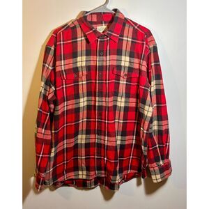 Red Head Brand Co. Men’s XL Flannel Shirt – Red Black Plaid Long Sleeve Button